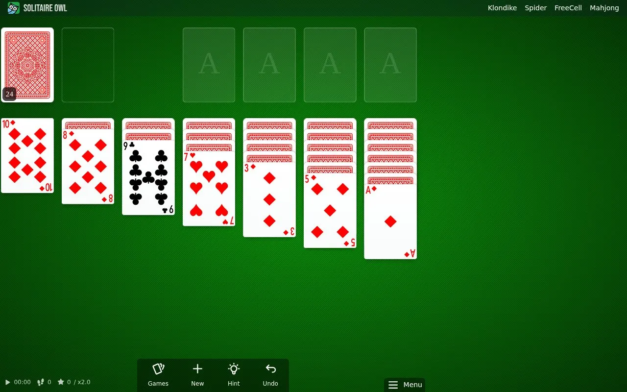 Solitaire Owl homepage screenshot