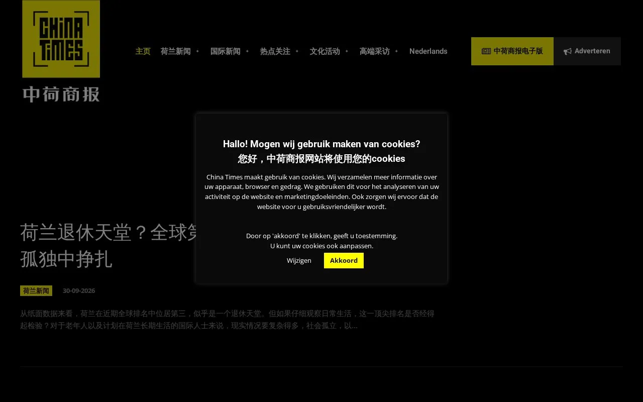 中荷商報 China Times homepage screenshot