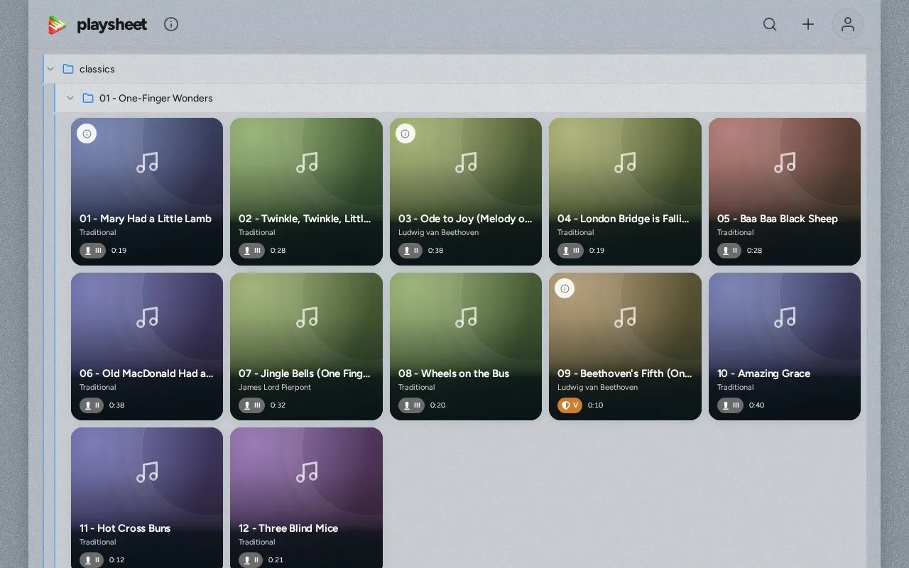 playsheet homepage screenshot