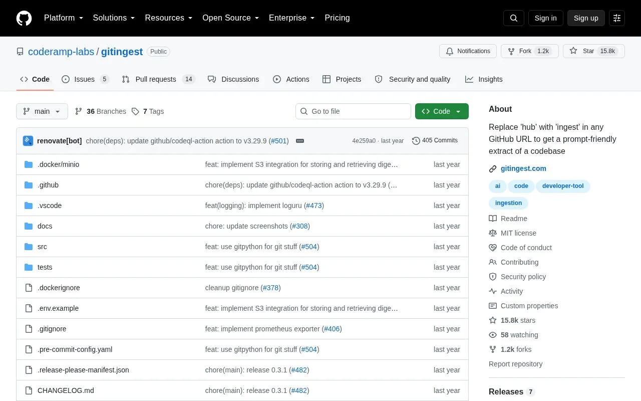 opensource homepage screenshot