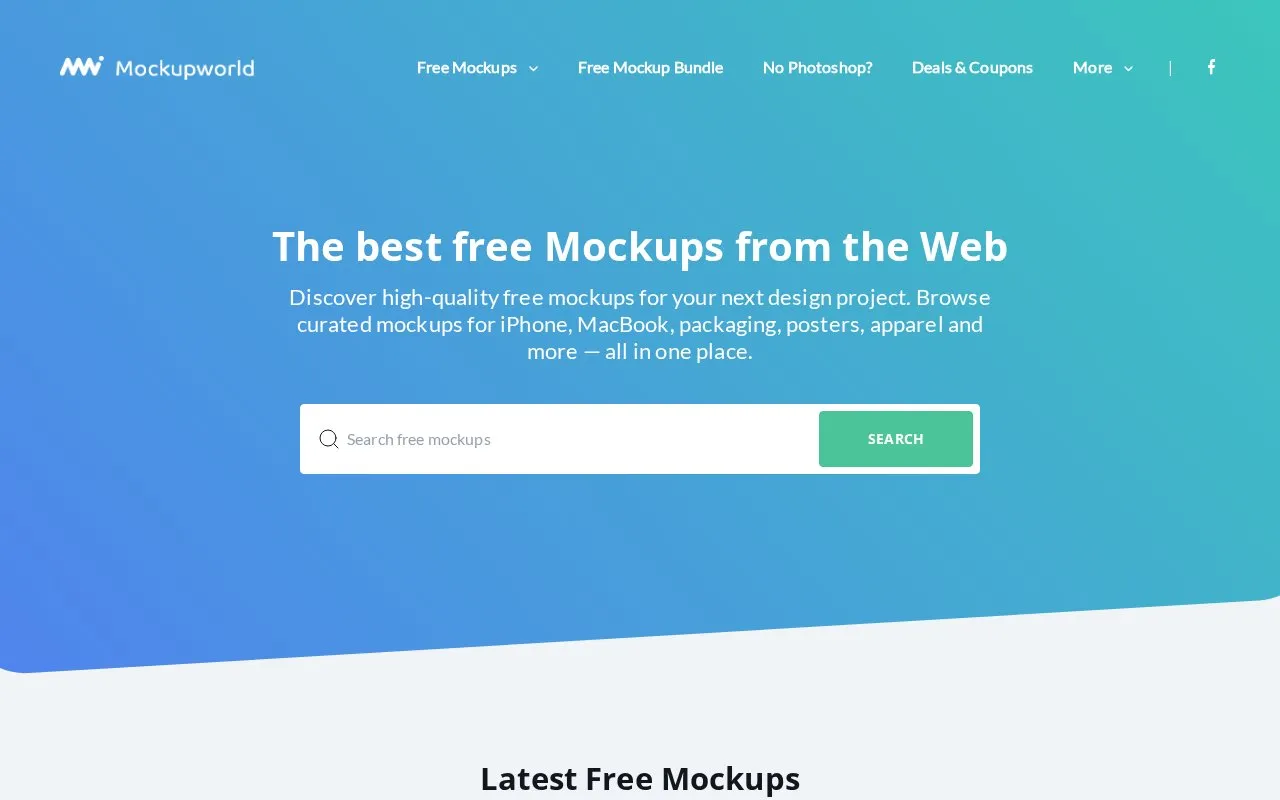 Mockup World homepage screenshot