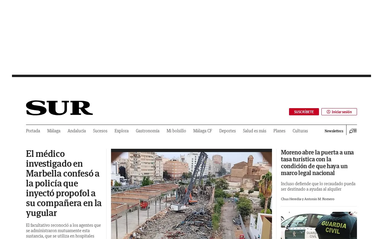Sur homepage screenshot