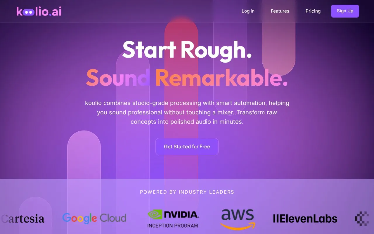 Koolio.ai homepage screenshot