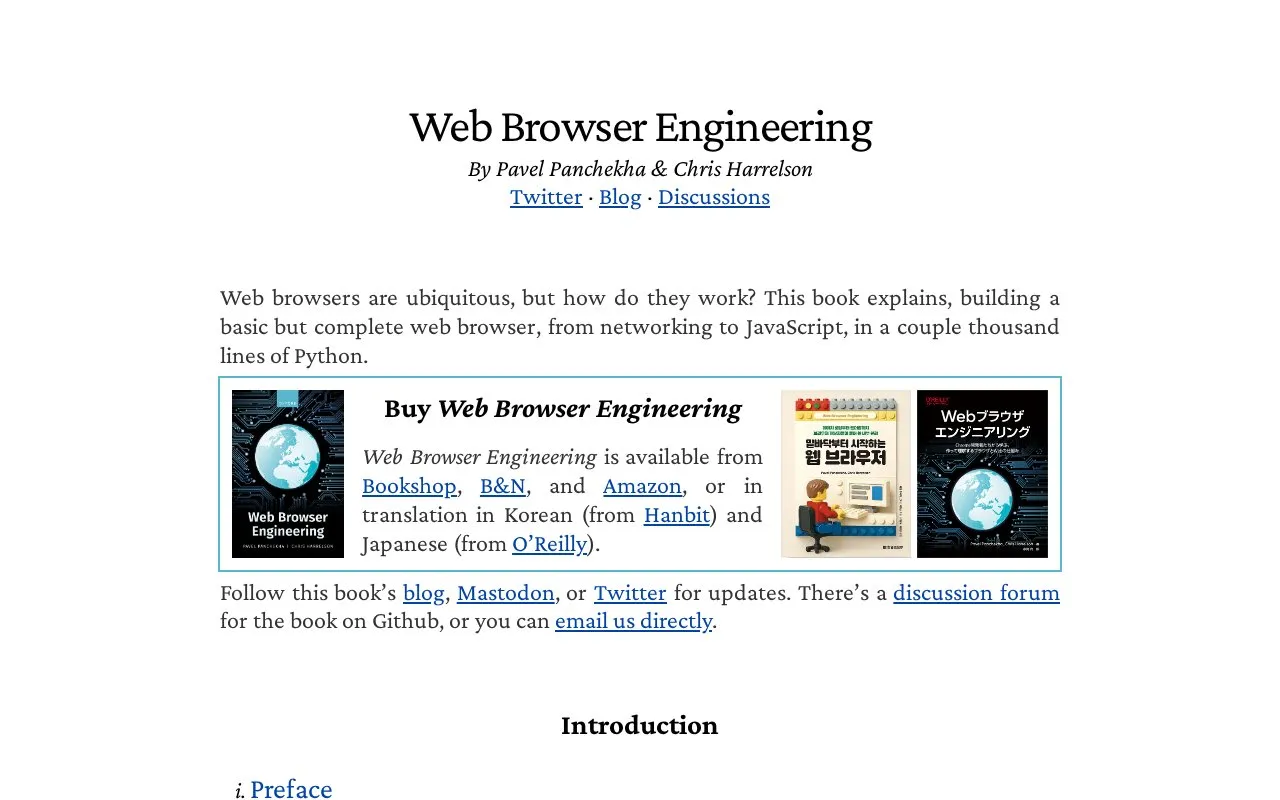Web Browser Engineering homepage screenshot