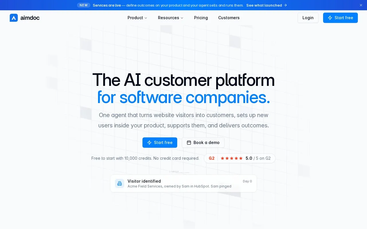 Aimdoc homepage screenshot