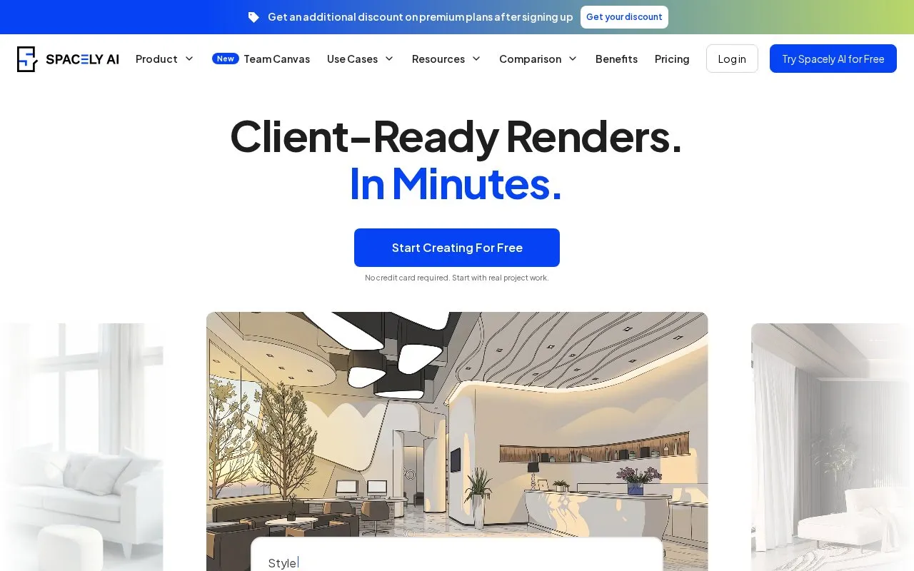 Spacely AI homepage screenshot
