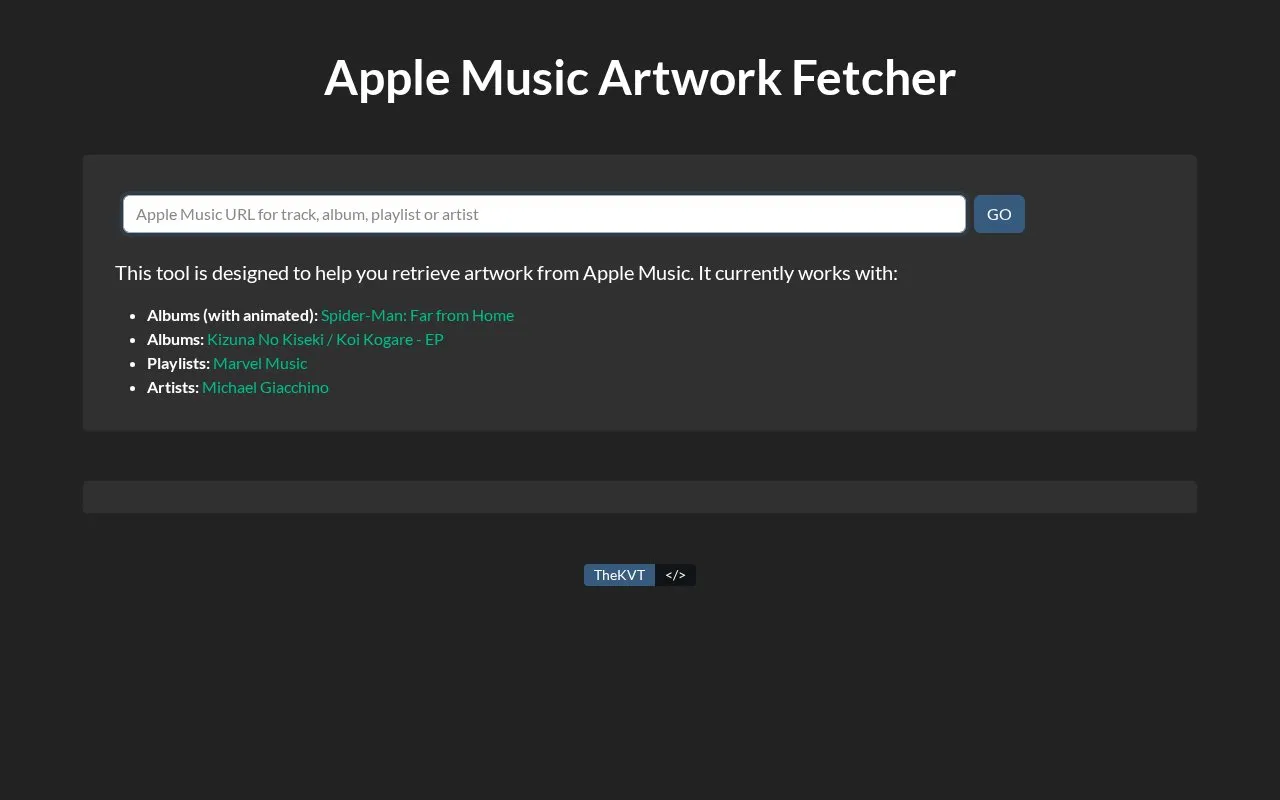 Apple Artwork homepage screenshot