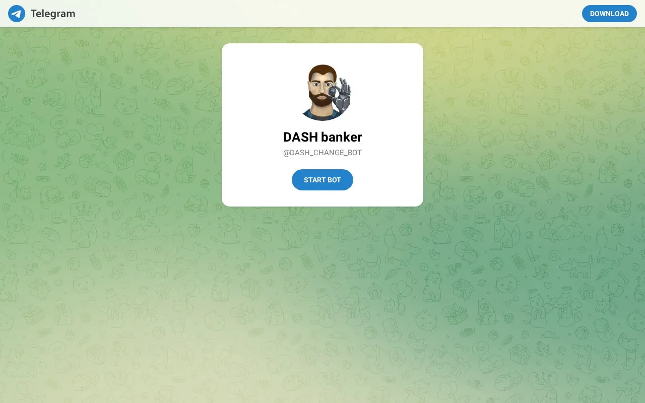 @DASH_CHANGE_BOT homepage screenshot