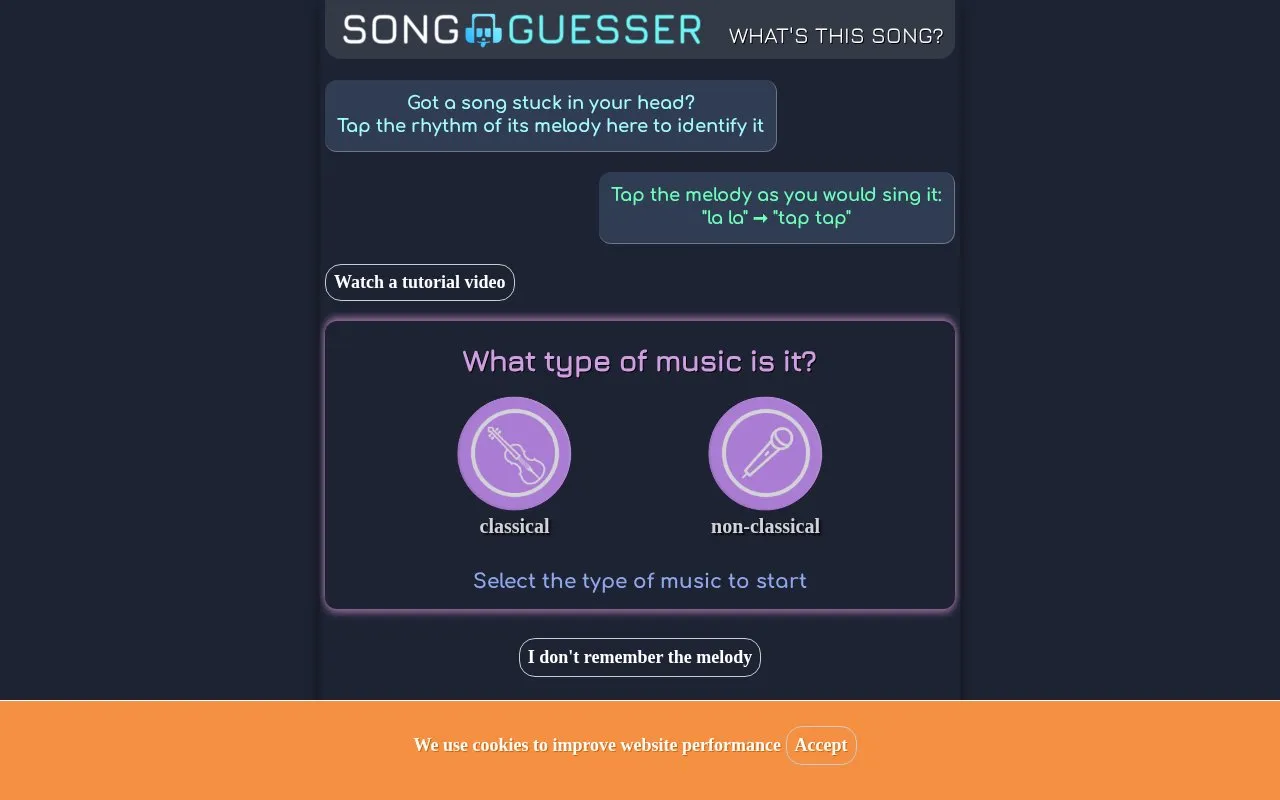 SongGuesser homepage screenshot