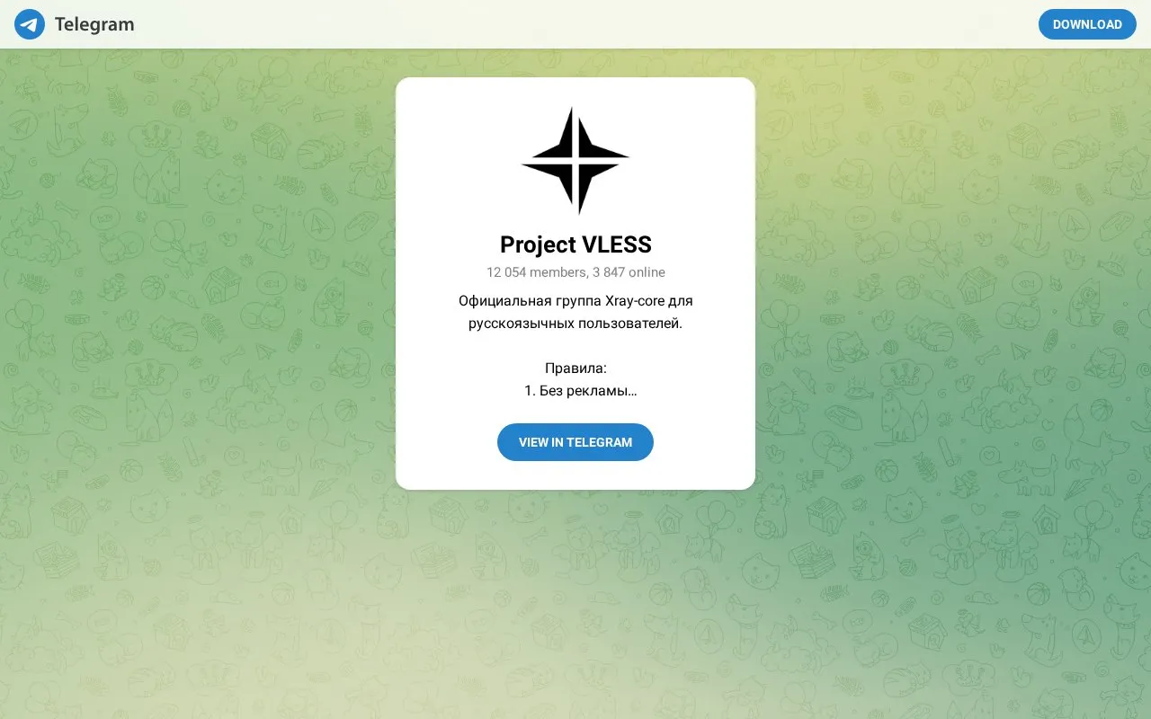 Project Vless homepage screenshot
