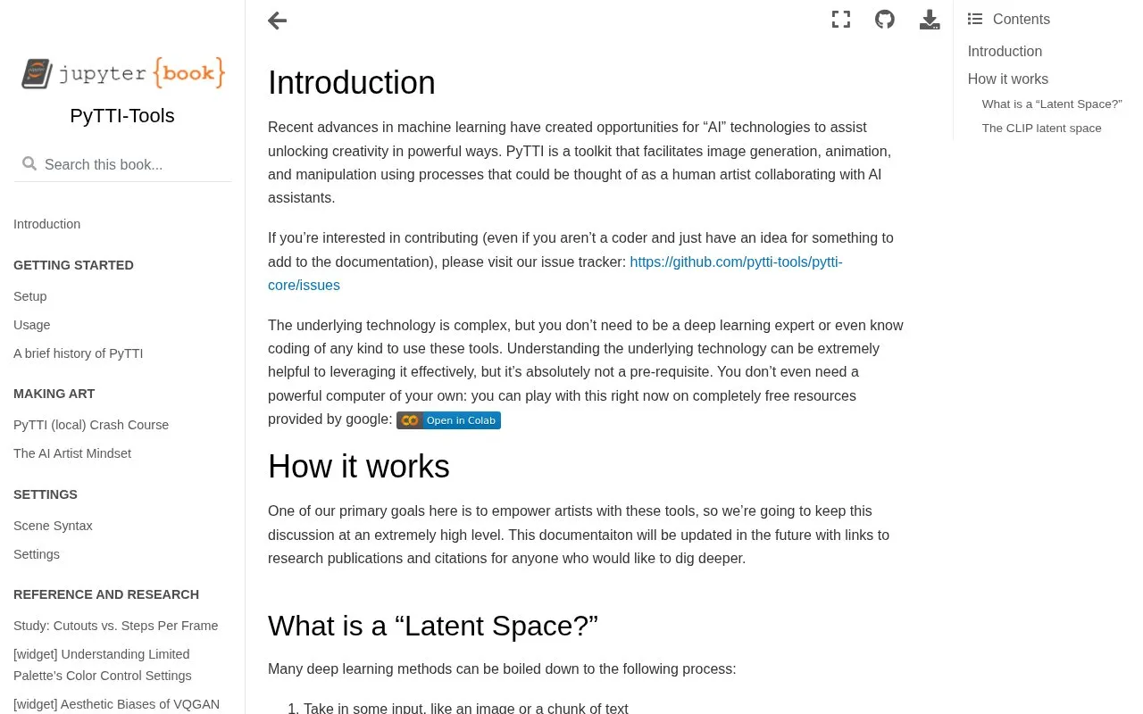 Introduction — PyTTI-Tools homepage screenshot