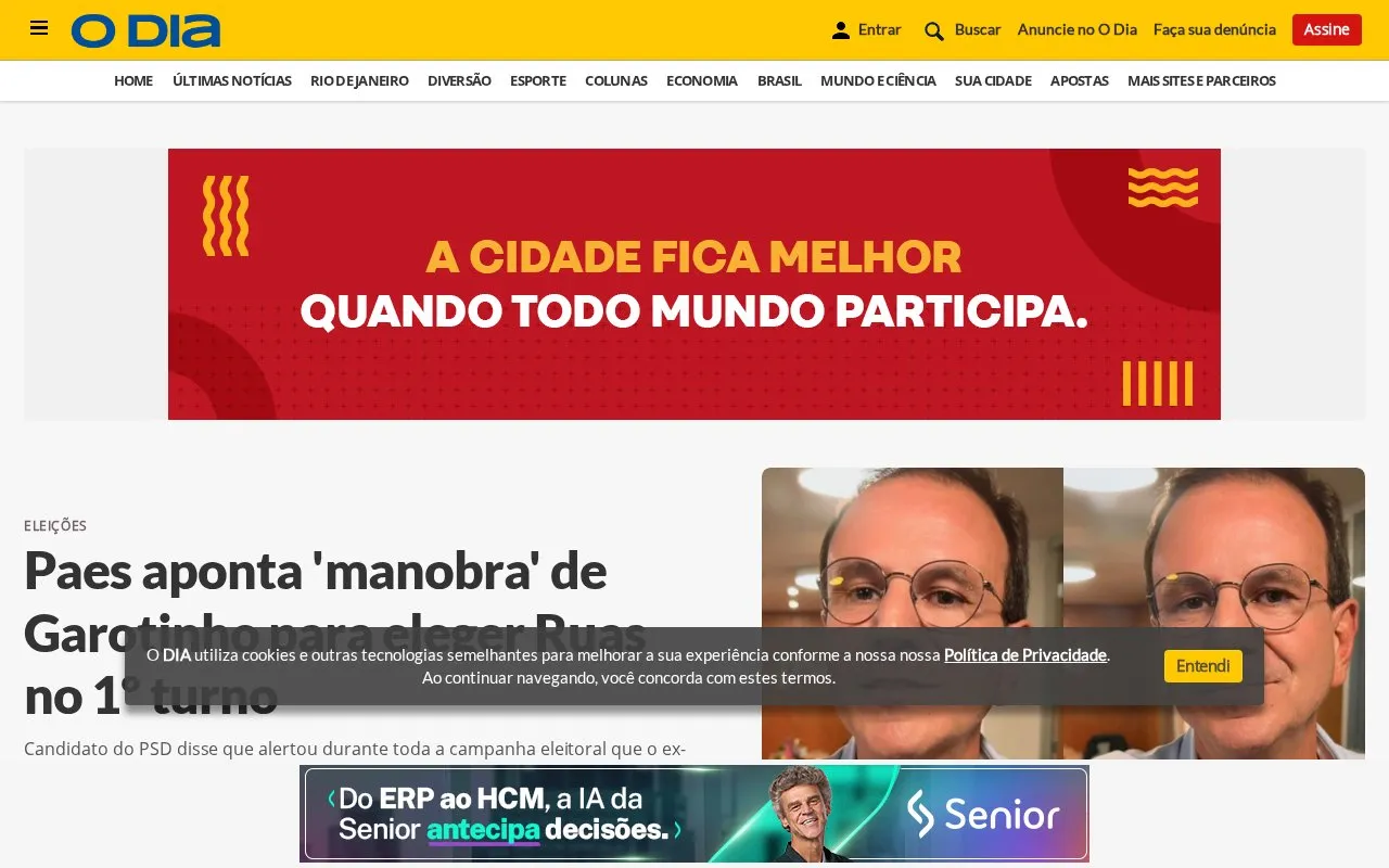 O Dia homepage screenshot