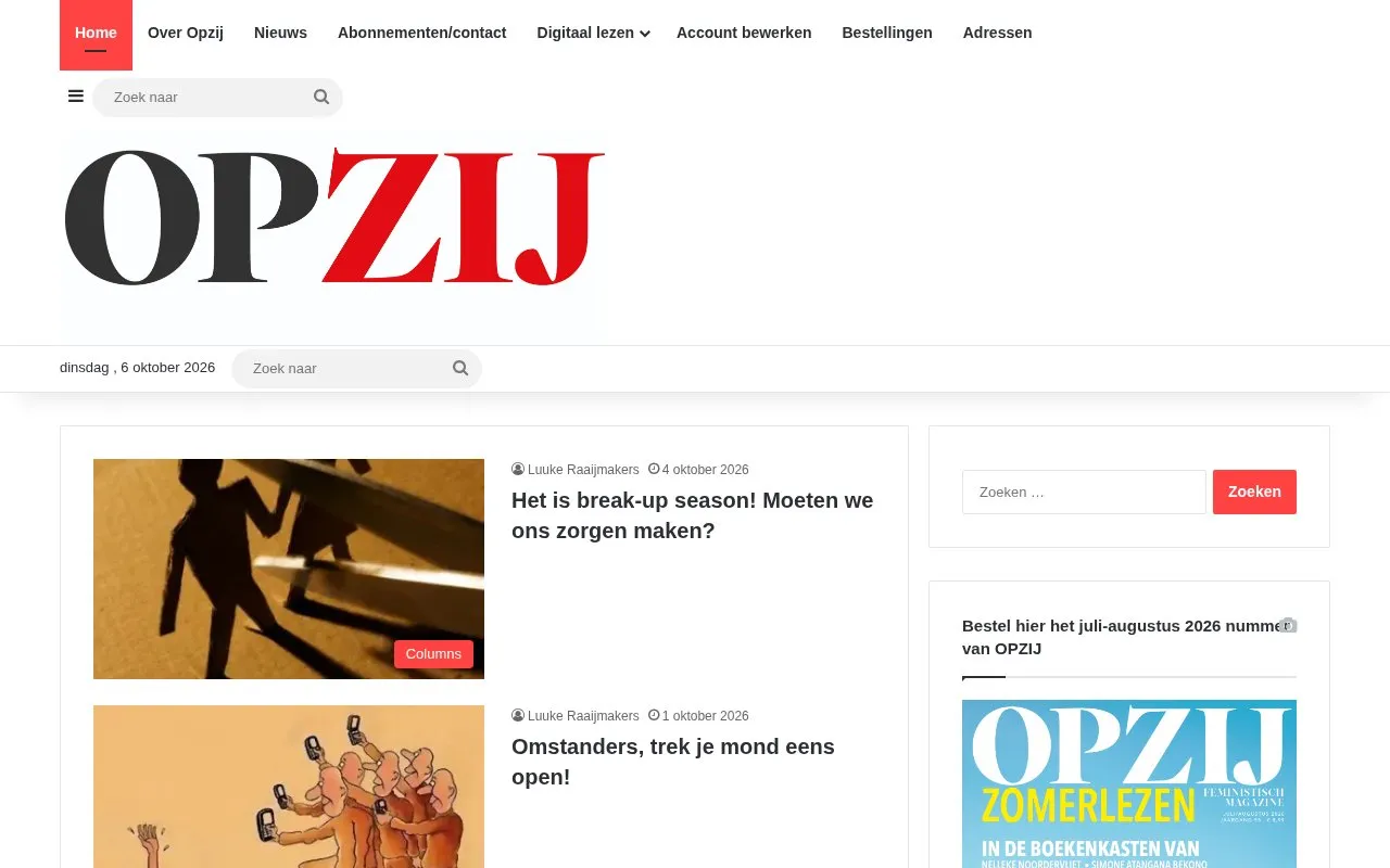 Opzij homepage screenshot