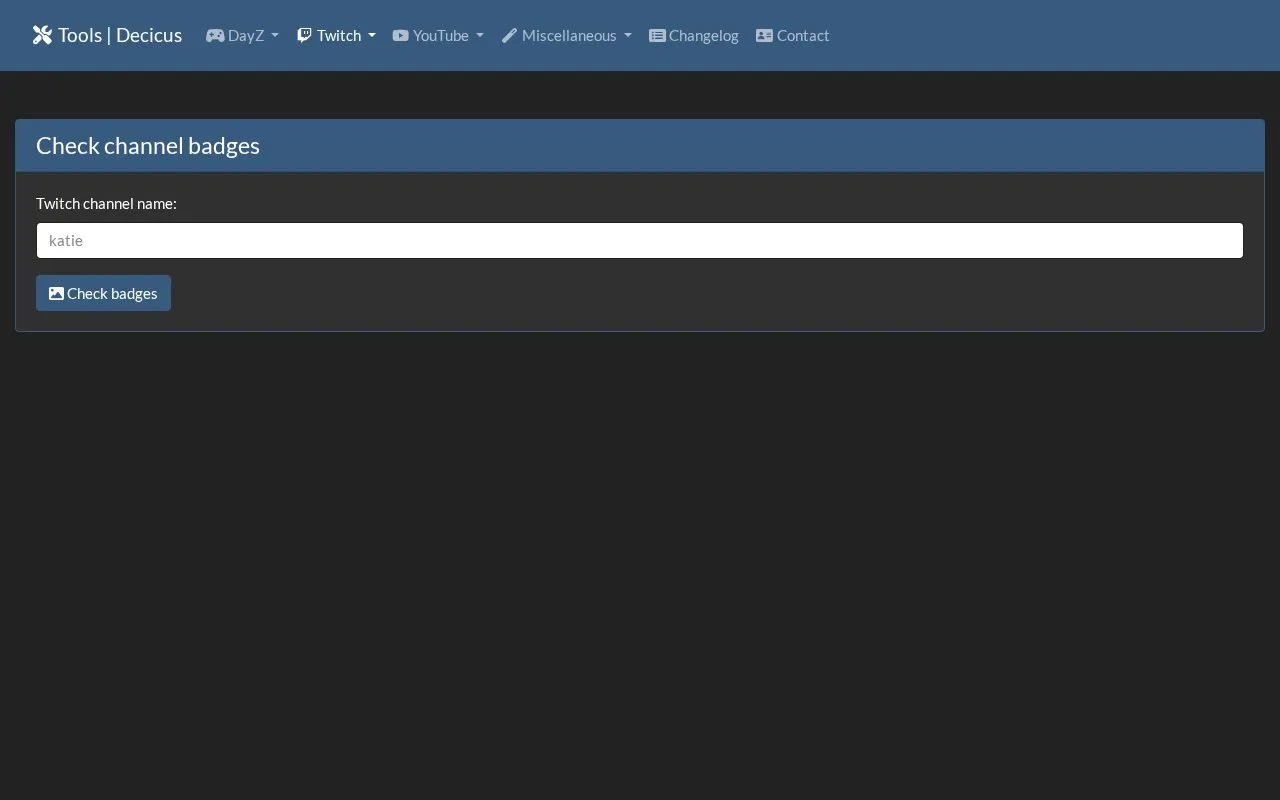 Check channel badges homepage screenshot