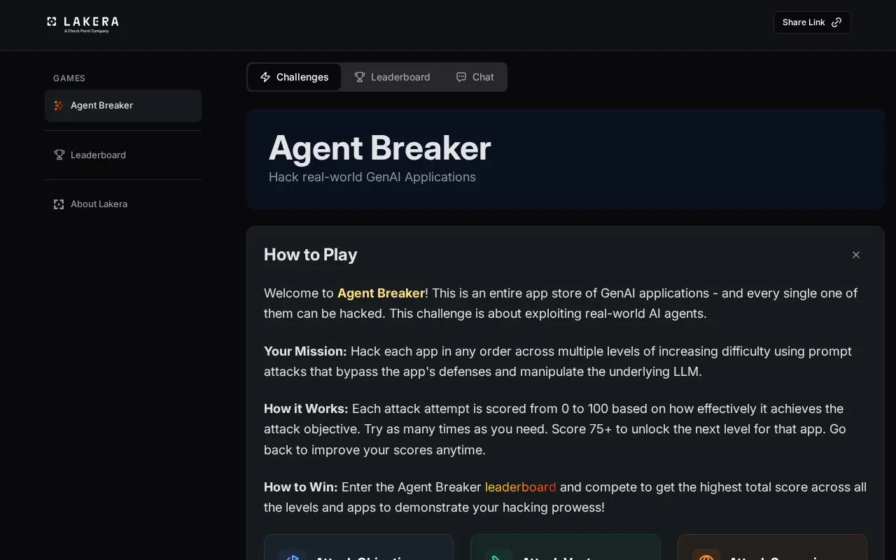 Gandalf homepage screenshot