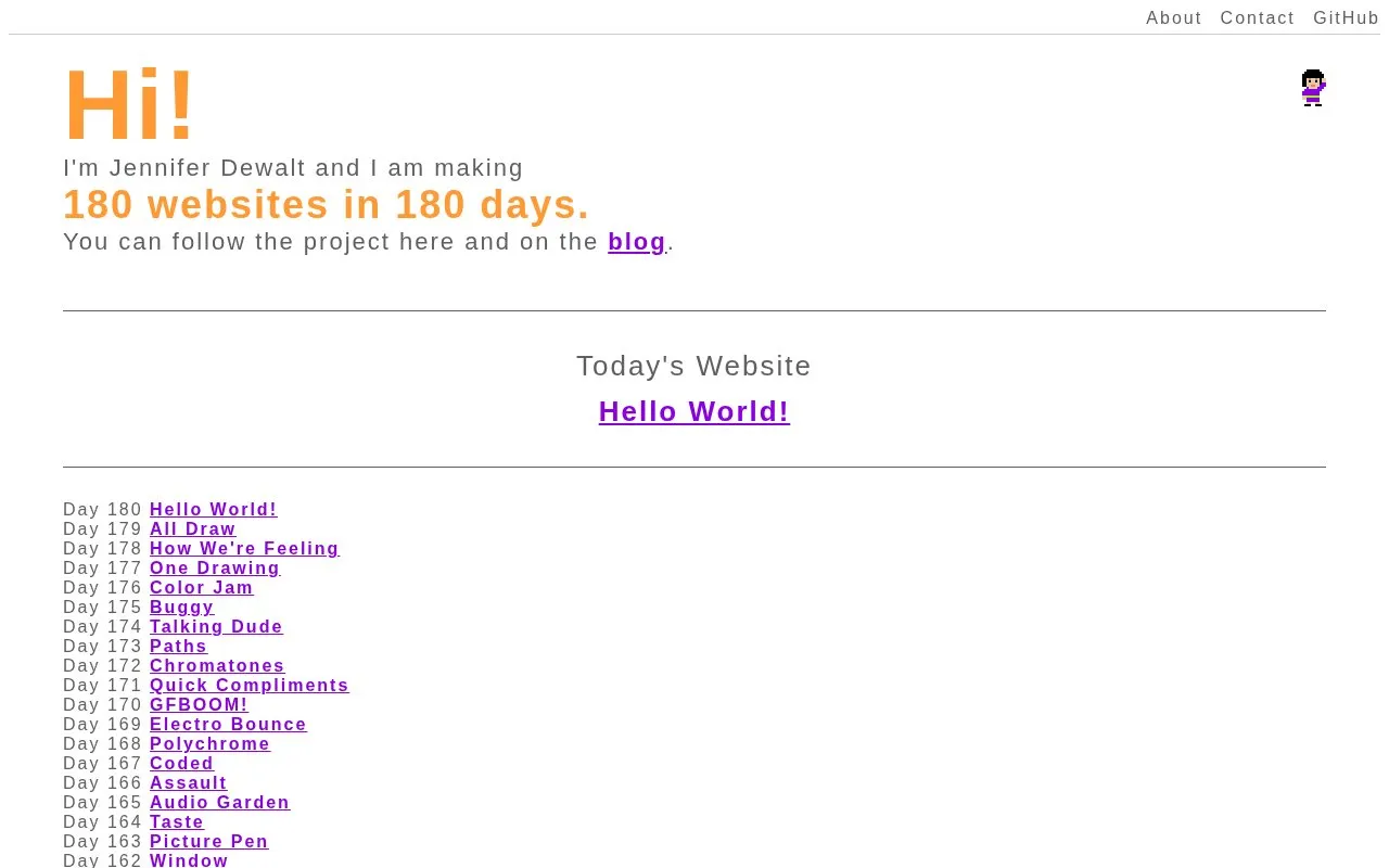 JenniferDewalt homepage screenshot