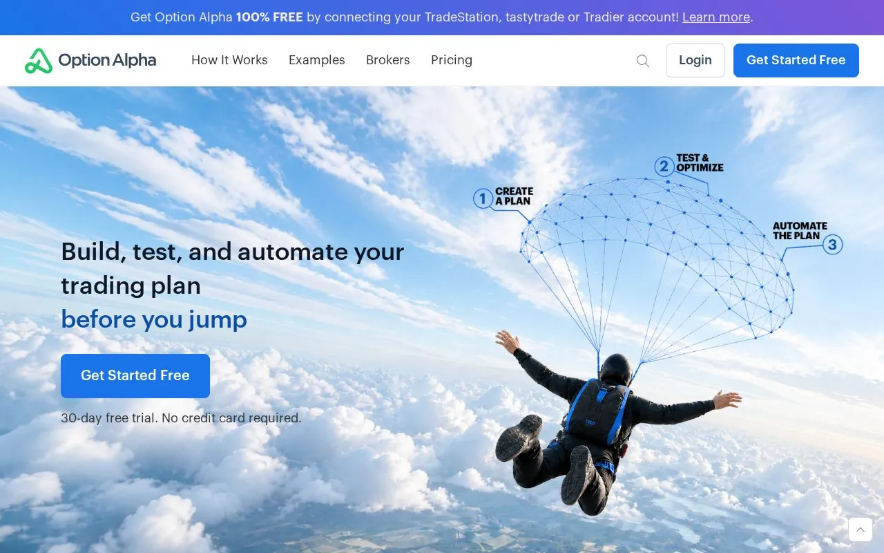 Option Alpha homepage screenshot