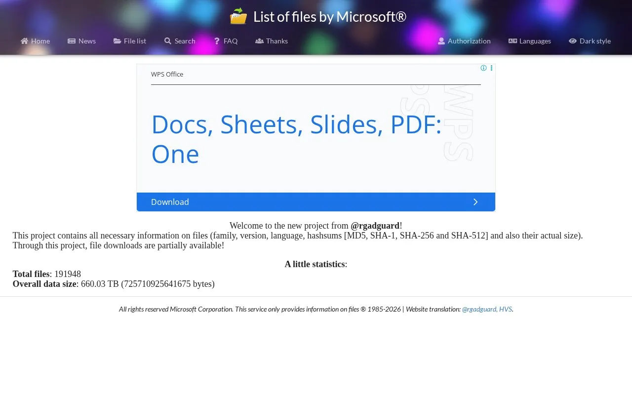 files.rg-adguard homepage screenshot