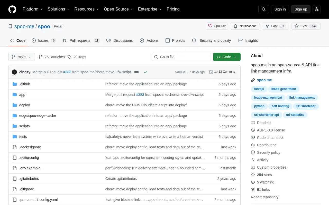 Url Shortener homepage screenshot