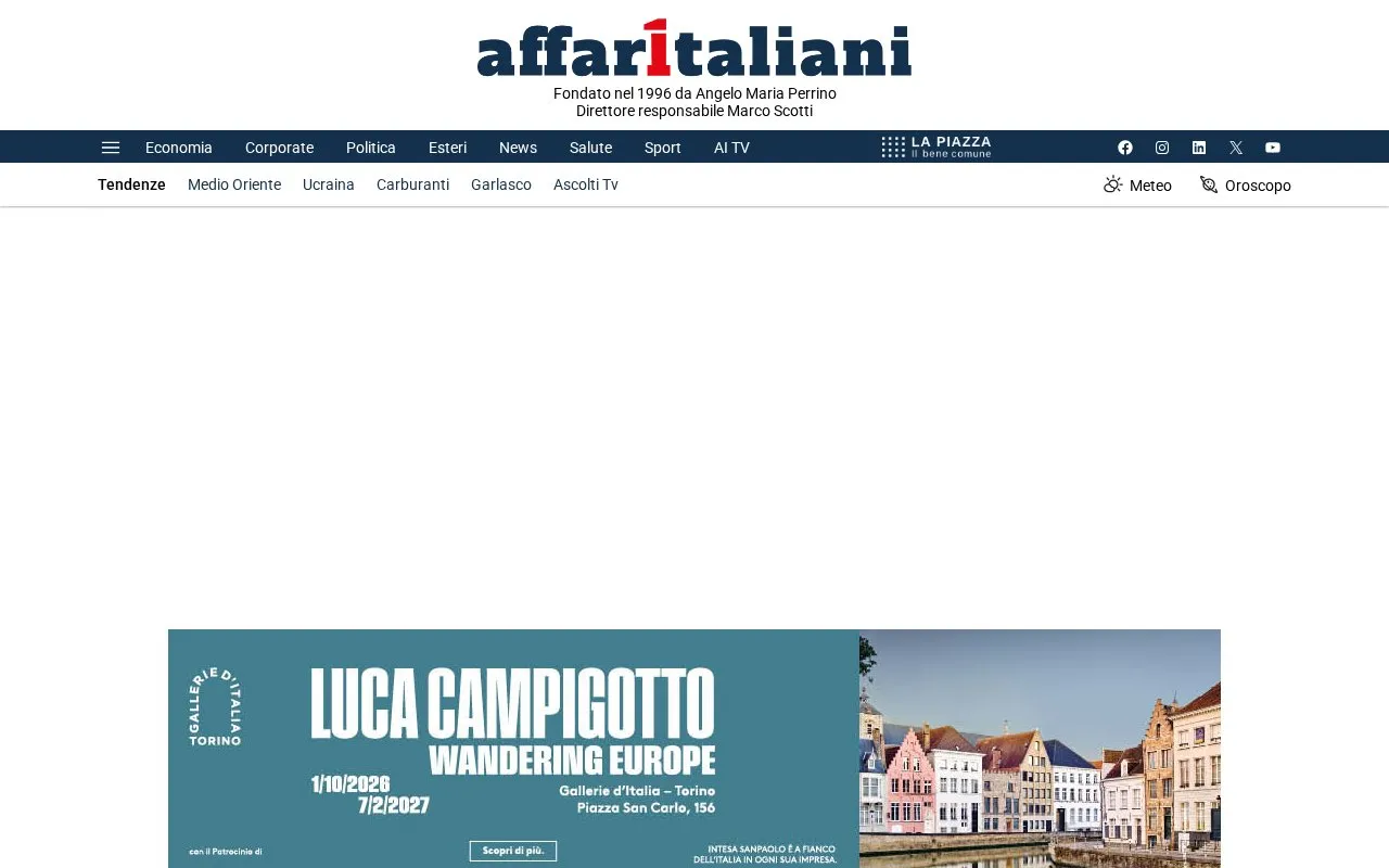 Affaritaliani homepage screenshot