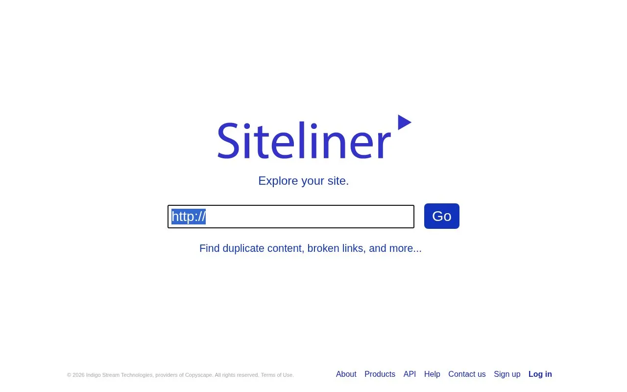 Siteliner homepage screenshot