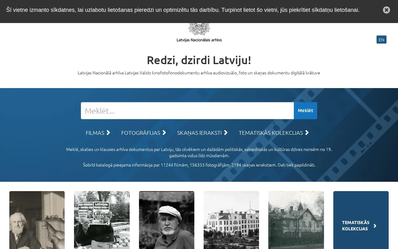 Redzidzirdilatviju homepage screenshot