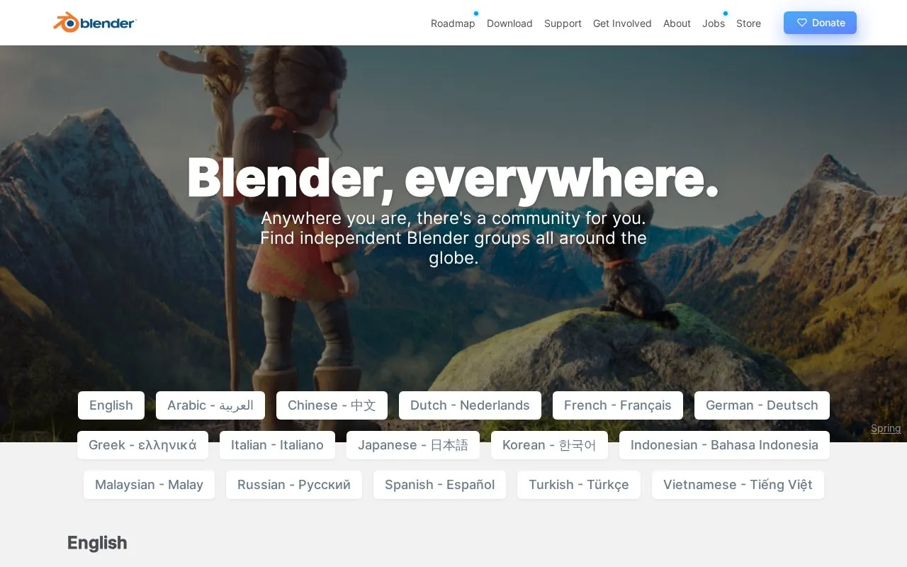 Communities homepage screenshot
