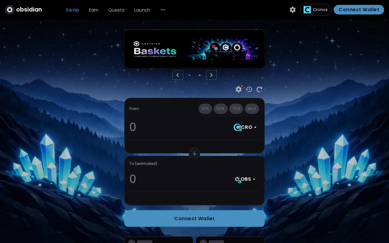 Obsidian homepage screenshot