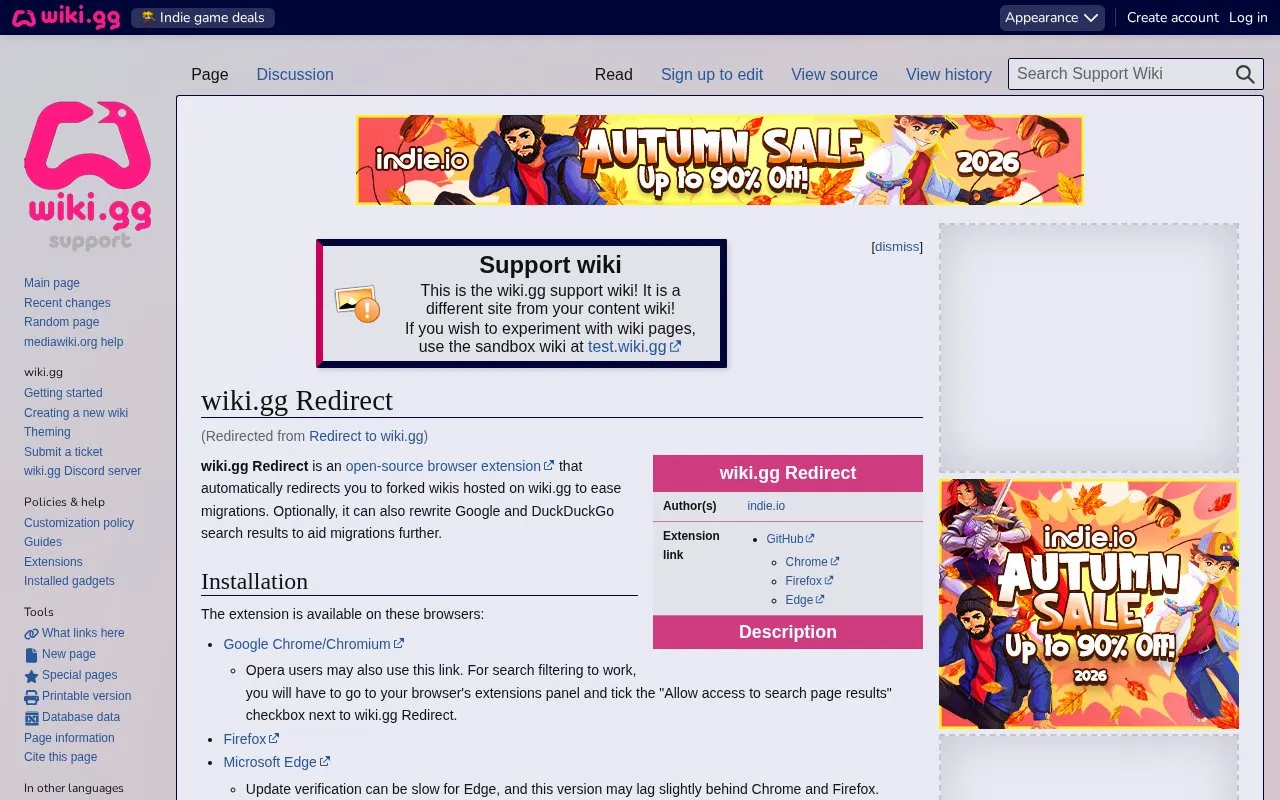 Redirector homepage screenshot