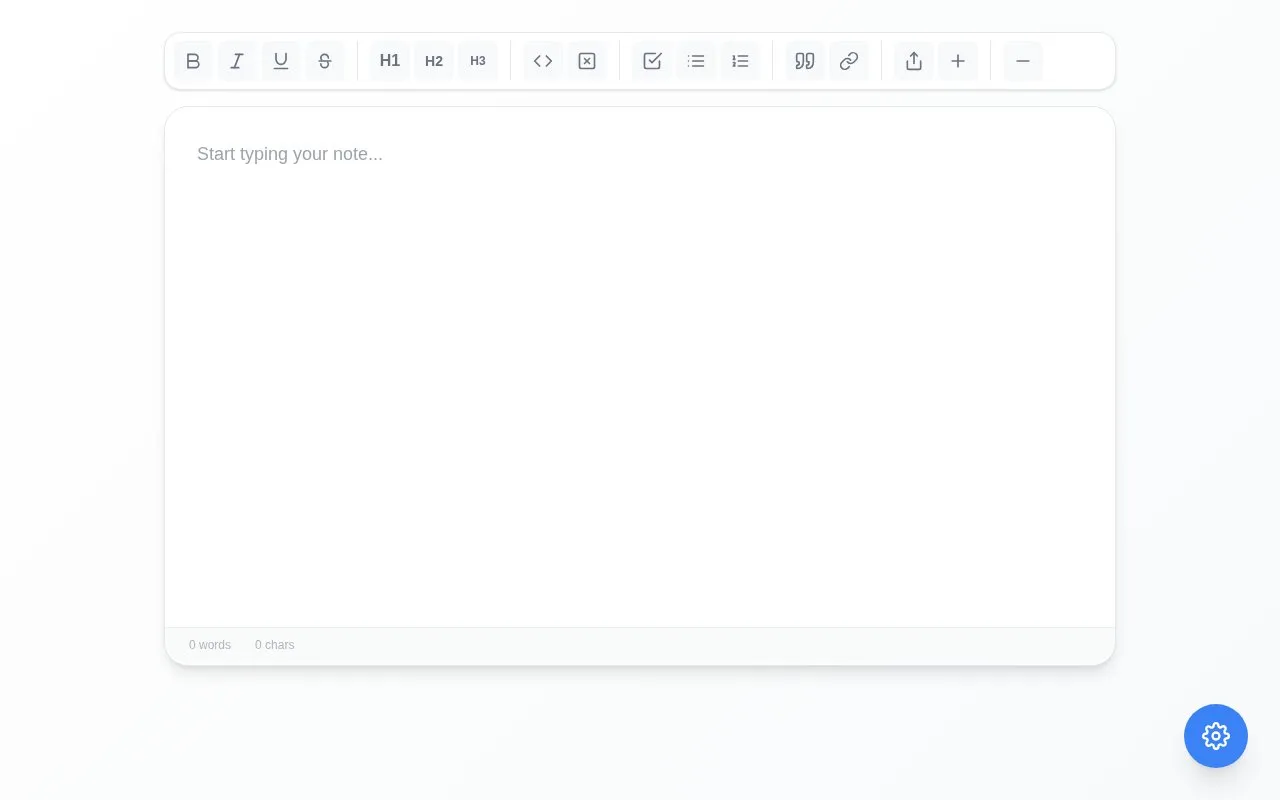 Notes homepage screenshot