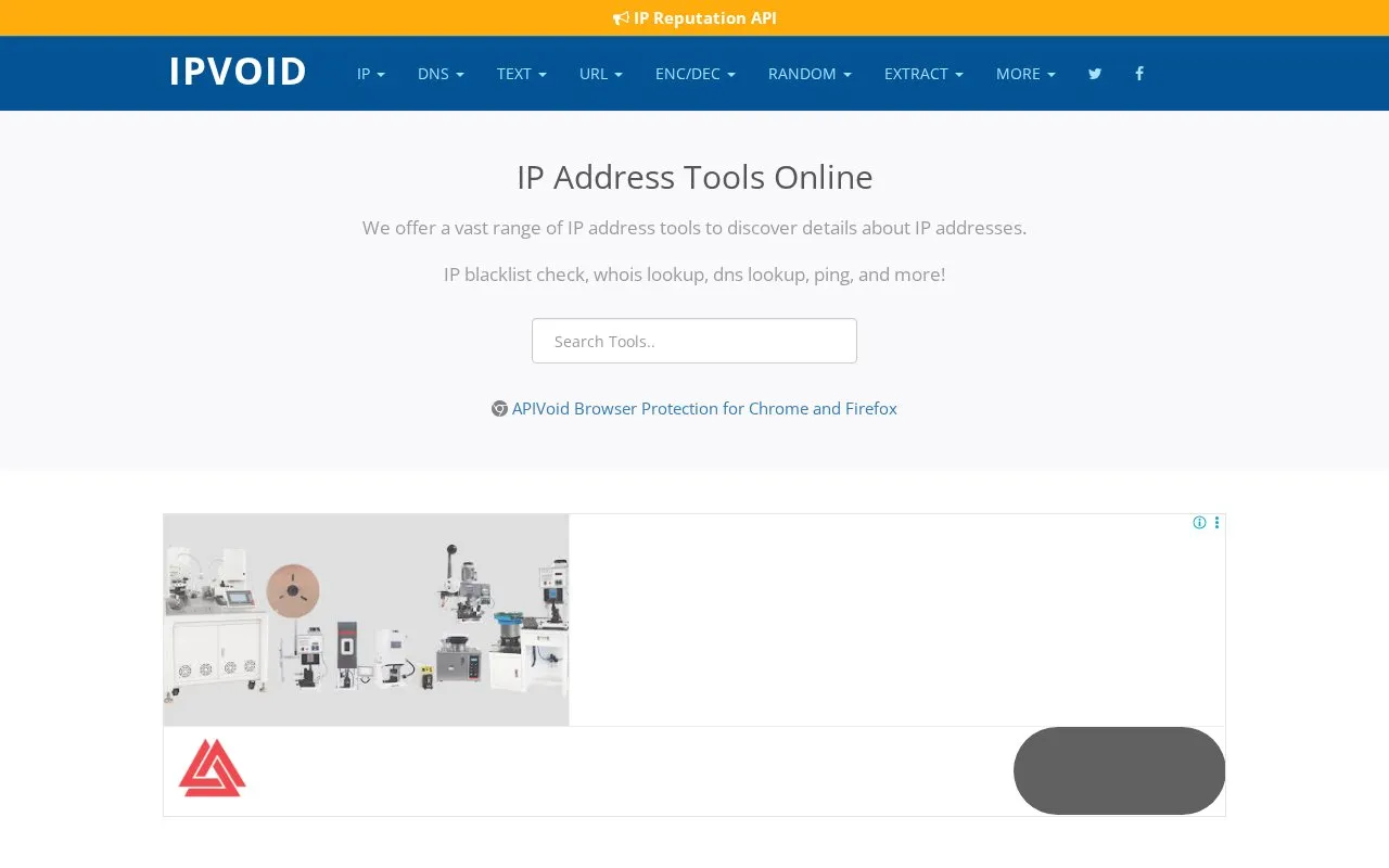 IPVoid homepage screenshot