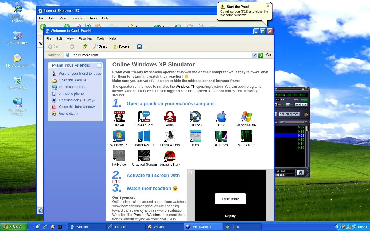 GeekPrank homepage screenshot