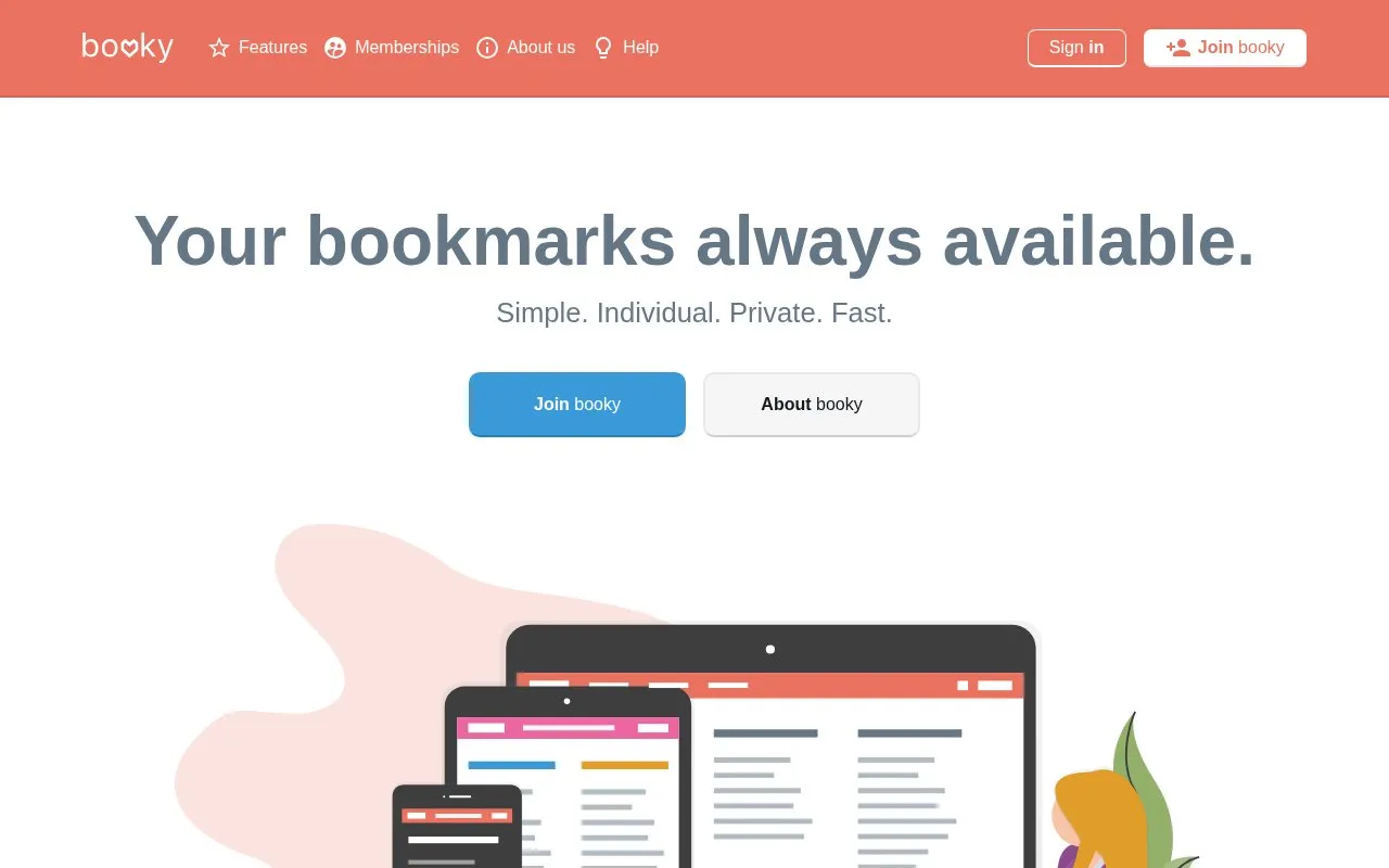 booky homepage screenshot