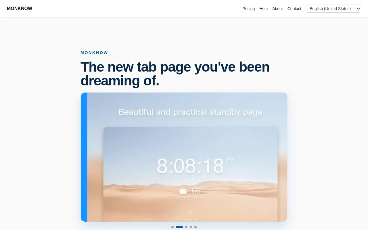 MONKNOW homepage screenshot