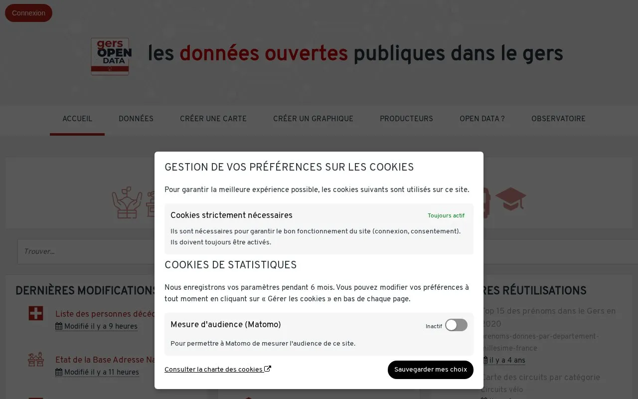 data.gers.fr homepage screenshot