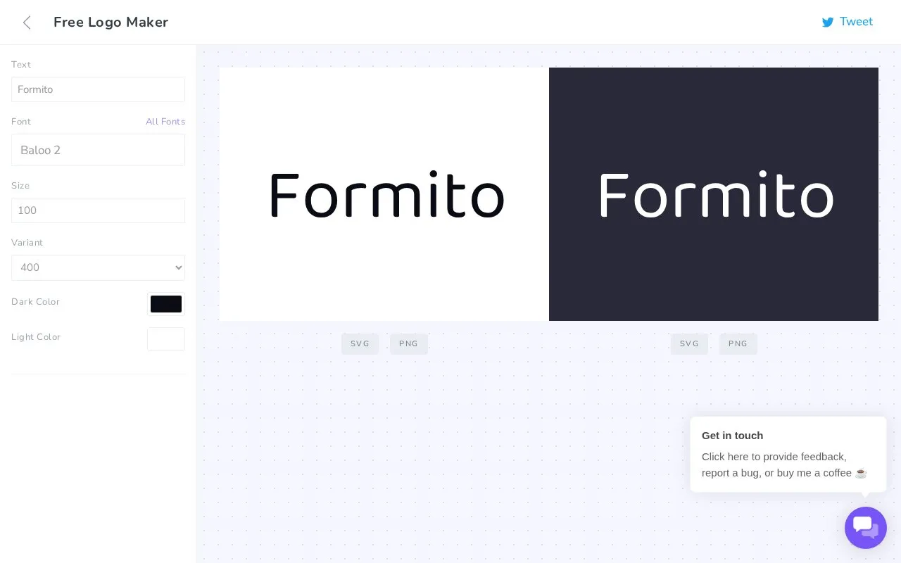 Formito homepage screenshot