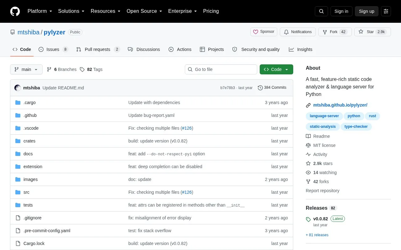 pylyzer homepage screenshot