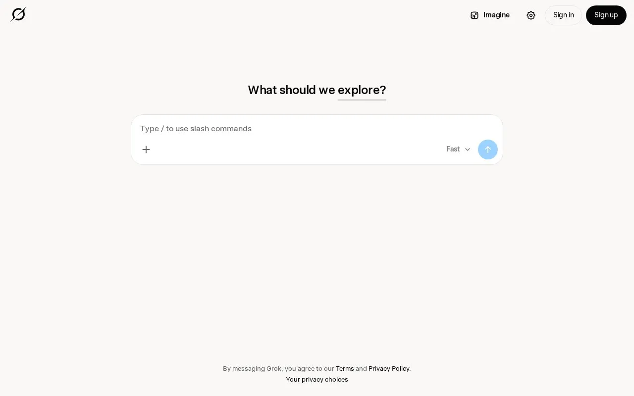 Grok homepage screenshot