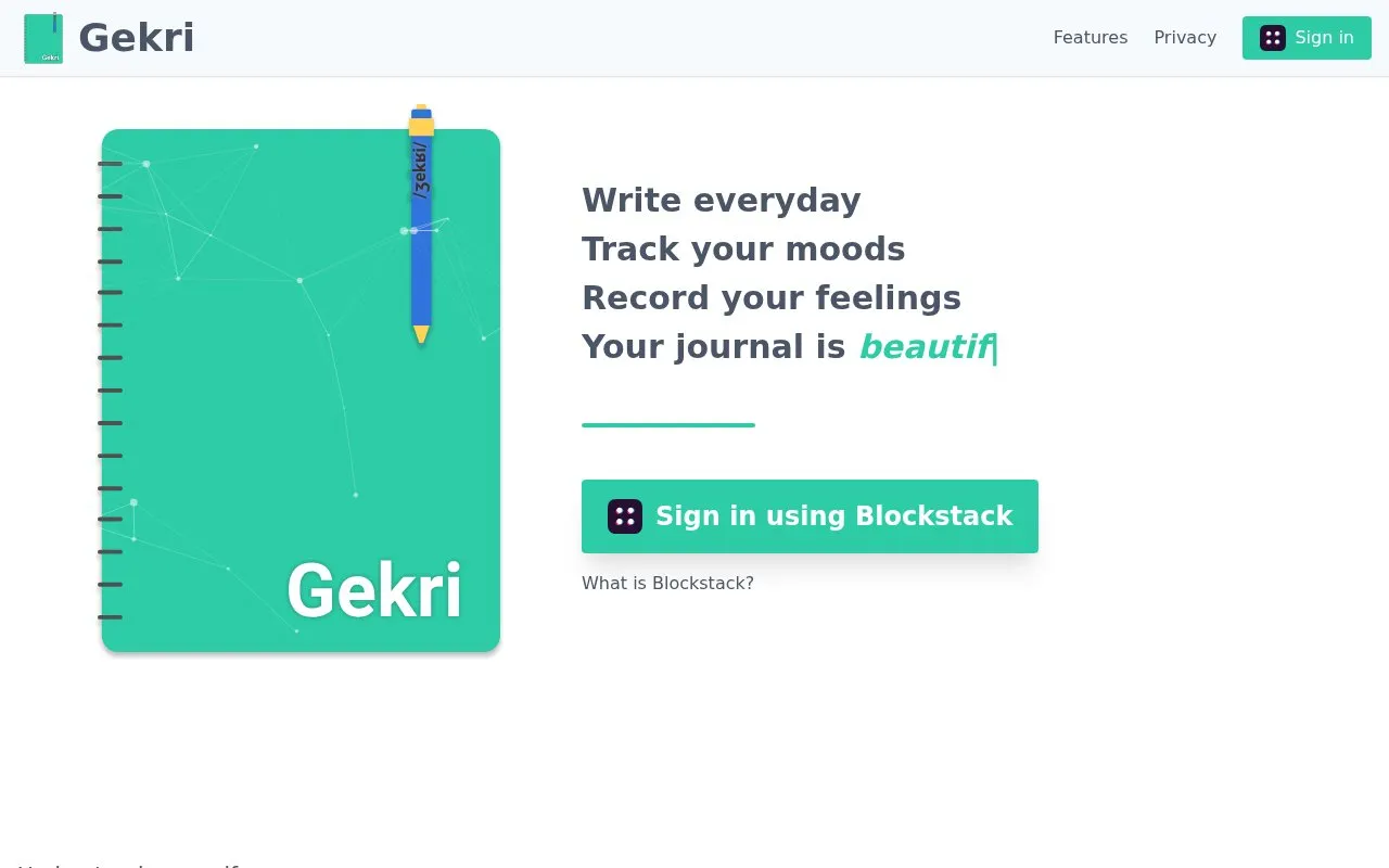 Gekri homepage screenshot