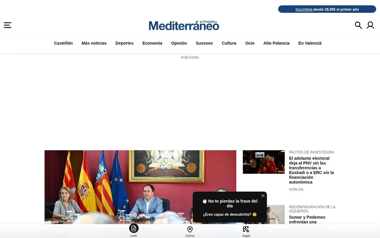 El Periódico Mediterráneo homepage screenshot