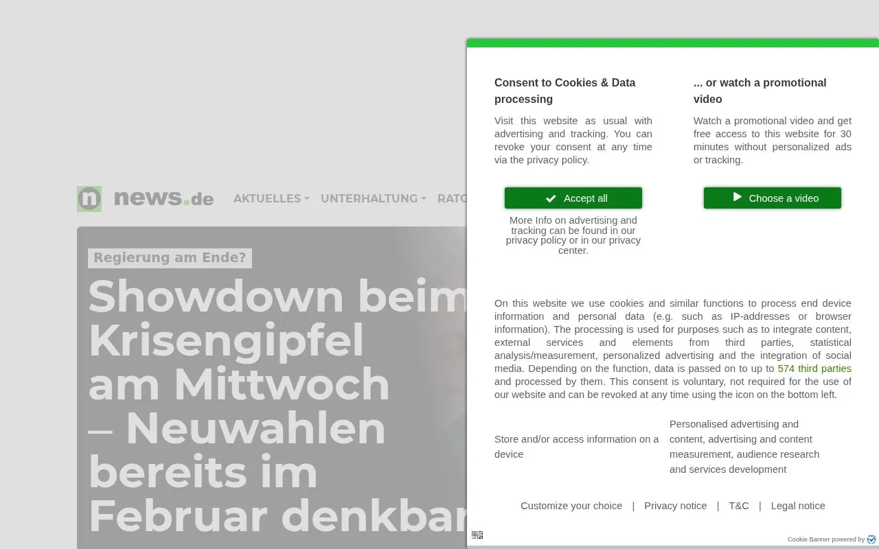 News.de homepage screenshot
