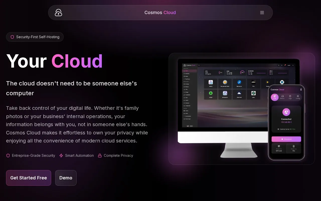 Cosmos homepage screenshot