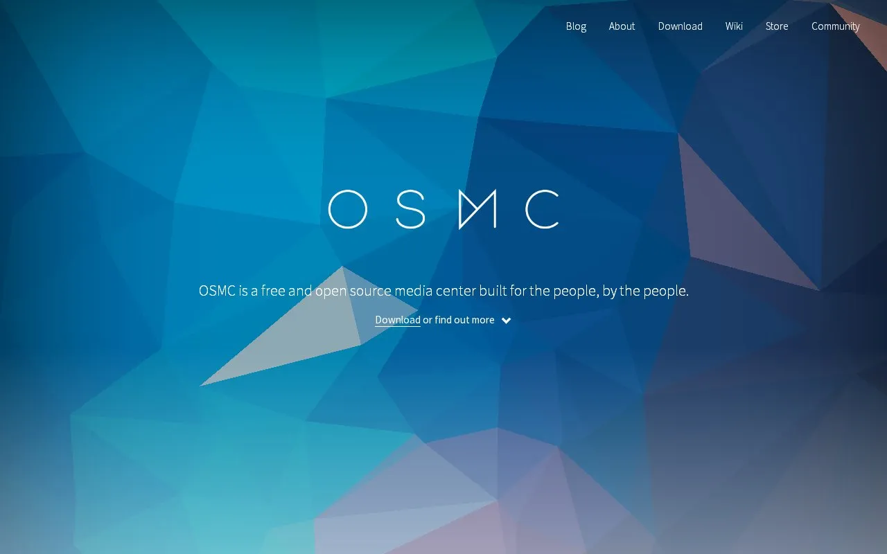 OSMC homepage screenshot