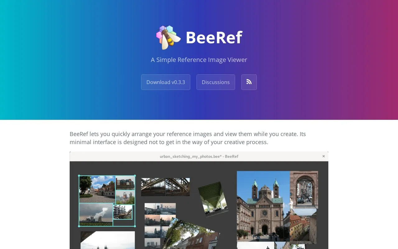 BeeRef homepage screenshot