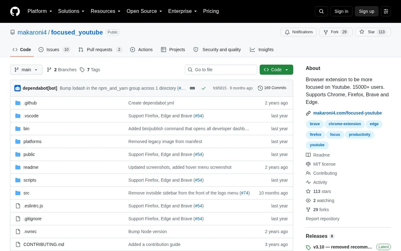 Focused YouTube homepage screenshot