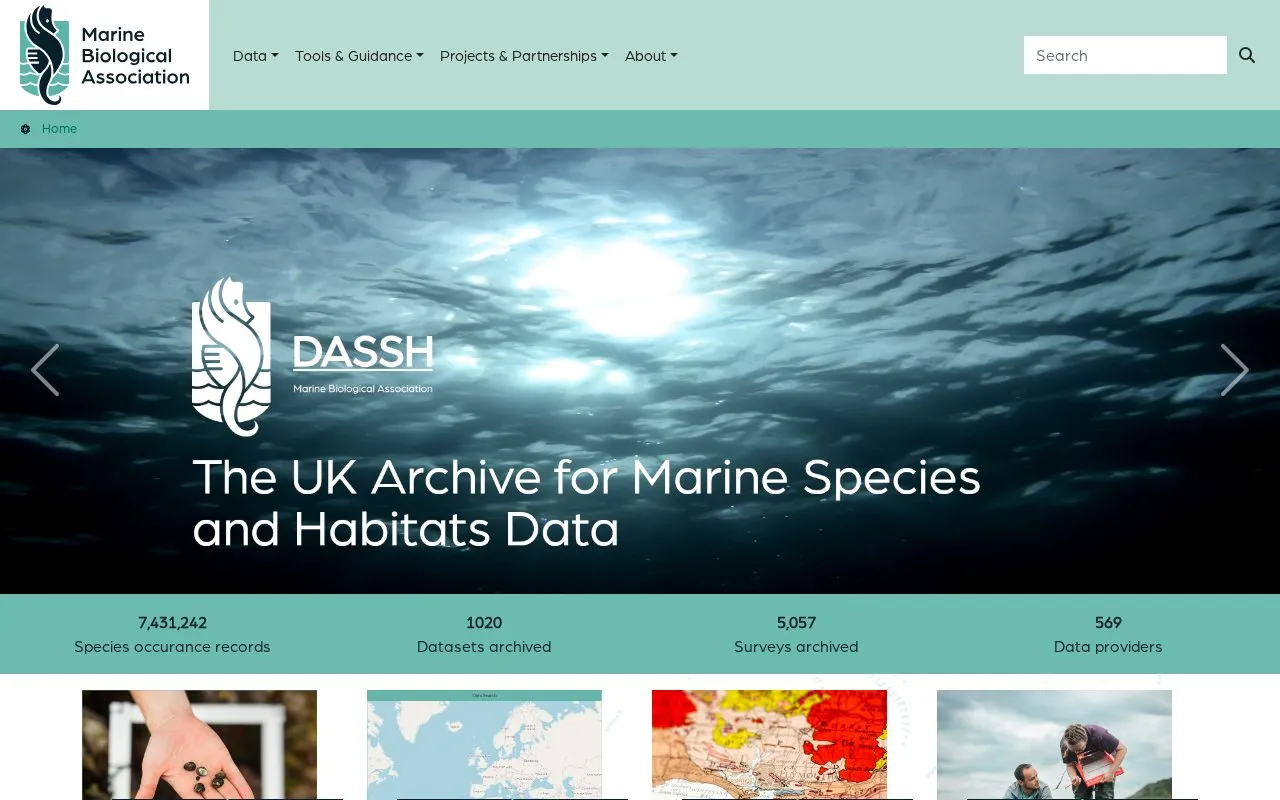 DASSH homepage screenshot