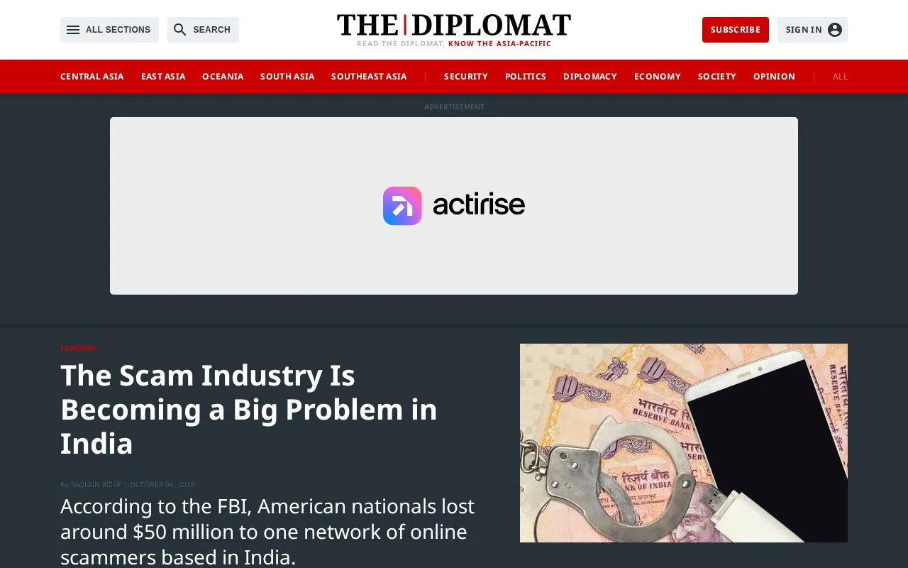 The Diplomat homepage screenshot