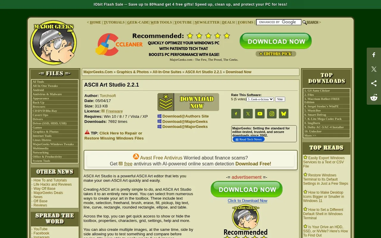 ASCII Art Studio homepage screenshot