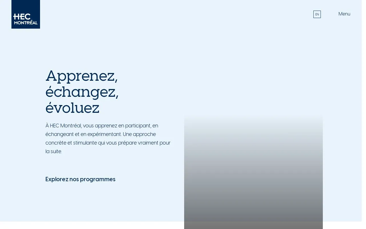 HEC Montréal homepage screenshot