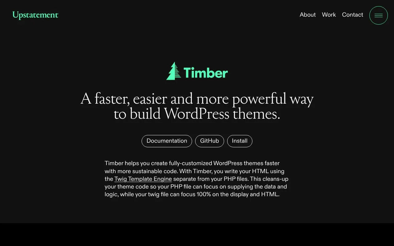 Timber homepage screenshot